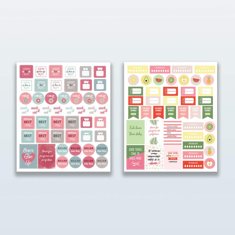 Lamare Workout, Fitness & Food Planner Stickers for Adults â€“ Motivational, Aesthetic, and Encouraging Stickers for Journaling - Image 3